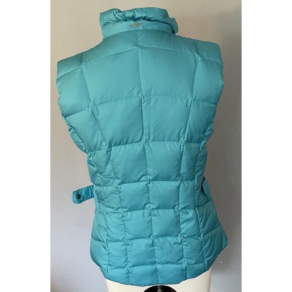 Eddie Bauer Women’s Down Vest Sz XS Turquoise Adjustable Waist Snaps EB650 - Picture 10 of 16